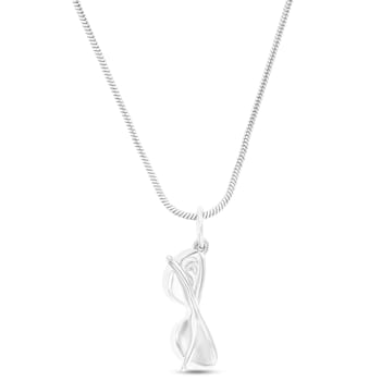 Larimar Sunglasses Rhodium Over Sterling Silver Adjustable Necklace