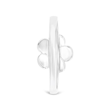Larimar Rhodium Over Sterling Silver Clover Ring
