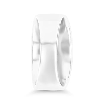 Larimar Front Rhodium Over Sterling Silver Band