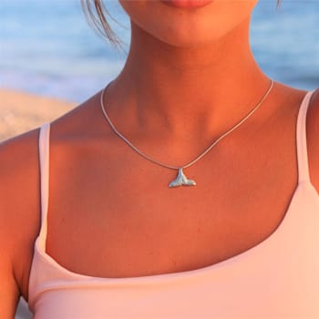 Larimar Tail Rhodium Over Sterling Silver Adjustable Necklace
