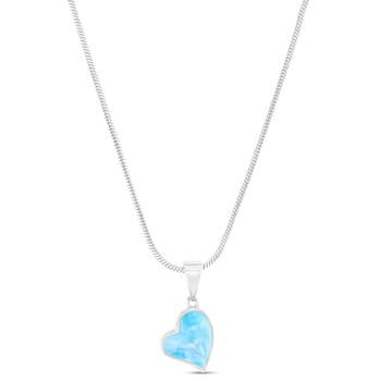 Imitation Turquoise Fan Pendant Necklace Rhodium on Sterling Silver Adjustable Imitation Turquoise Fan Pendant Necklace Rhodium on Sterling Silver Adjustable