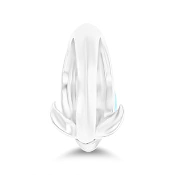 Larimar Rhodium Over Sterling Silver Fish Ring