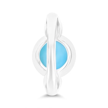 8.2mm Round Larimar Bezel Fashion Ring