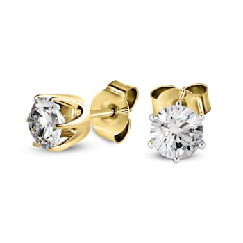 4 Ct 14K Gold IGI Certified Lab Grown Round Shape 6 Prong Diamond Stud
Earrings Friendly Diamonds