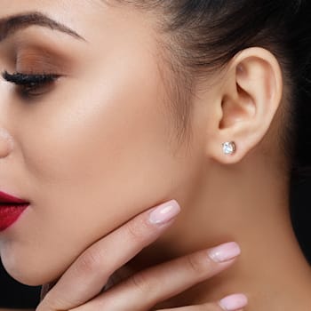 1 Ct 14K Gold IGI Certified Lab Grown Round Shape 4 Prong Diamond Stud
Earrings Friendly Diamonds