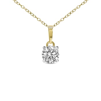 1.5Ct 14K Yellow Gold IGI Certified Lab Grown Round Shape 4 Prong
Diamond Necklace Friendly Diamonds