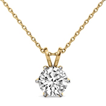 2 Ct 14K Yellow Gold IGI Certified Lab Grown Round Shape 6 Prong Diamond
Necklace Friendly Diamonds
