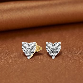 6 Ct 14K Yellow Gold IGI Certified Heart Shape Lab Grown Diamond Stud
Earrings Friendly Diamonds