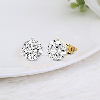 2 Ct 14K Gold IGI Certified Lab Grown Round Shape 3 Prong Diamond Stud
Earrings Friendly Diamonds