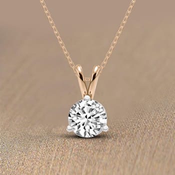 2 Ct 14K Rose Gold IGI Certified Lab Grown Round Shape 3 Prong Diamond
Necklace Friendly Diamonds