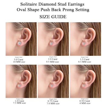 3 Ct 14K White Gold IGI Certified Oval Shape Lab Grown Diamond Stud
Earrings Friendly Diamonds
