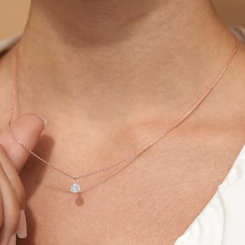 1.5 Ct 14K Rose Gold IGI Certified Lab Grown Round Shape 3 Prong Diamond
Necklace Friendly Diamonds