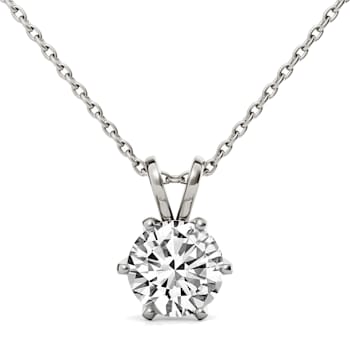 1Ct 14K Gold IGI Certified Lab Grown Round Shape 6 Prong Diamond Pendant
Necklace Friendly Diamonds