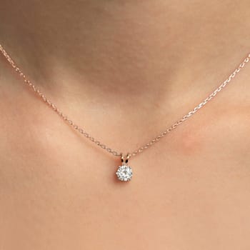 1.5 Ct 14K Gold IGI Certified Lab Grown Round Shape 6 Prong Diamond
Necklace Friendly Diamonds