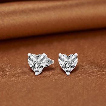 2 Ct 14K White Gold IGI Certified Heart Shape Lab Grown Diamond Stud
Earrings Friendly Diamonds