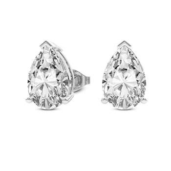 4 Ct 14K White Gold IGI Certified Pear Shape Lab Grown Diamond Stud
Earrings Friendly Diamonds