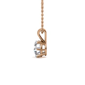 1 Ct 14K Gold IGI Certified Lab Grown Round Shape 6 Prong Diamond
Pendant Necklace Friendly Diamonds
