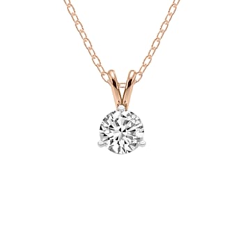 1.5 Ct 14K Rose Gold IGI Certified Lab Grown Round Shape 3 Prong Diamond
Necklace Friendly Diamonds