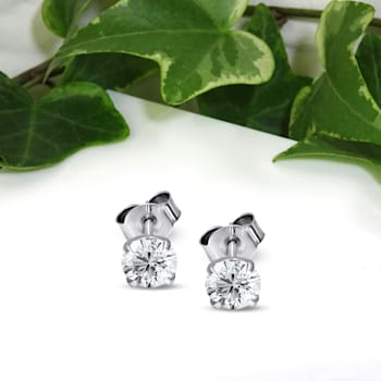 1 Ct 14K White Gold IGI Certified Lab Grown Solitaire Diamond Stud
Earrings Friendly Diamonds