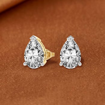 6 Ct 14K Yellow Gold IGI Certified Pear Shape Lab Grown Diamond Stud
Earrings Friendly Diamonds
