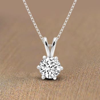 2 Ct 14K White Gold IGI Certified Lab Grown Round Shape 6 Prong Diamond
Necklace Friendly Diamonds