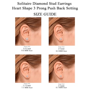 3 Ct 14K Yellow Gold IGI Certified Heart Shape Lab Grown Diamond Stud
Earrings Friendly Diamonds