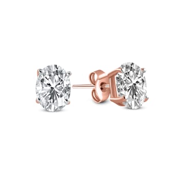 6 Ct 14K Rose Gold IGI Certified Oval Shape Lab Grown Diamond Stud
Earrings Friendly Diamonds
