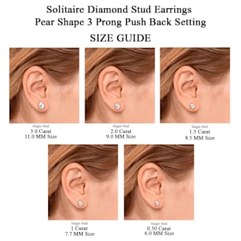 6 Ct 14K White Gold IGI Certified Pear Shape Lab Grown Diamond Stud
Earrings Friendly Diamonds