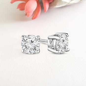 2 Ct 14K Gold IGI Certified Lab Grown Round Shape 4 Prong Diamond Stud
Earrings Friendly Diamonds