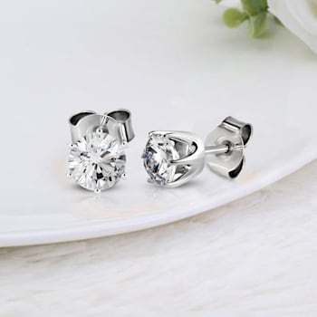 4 Ct 14K Gold IGI Certified Lab Grown Round Shape 6 Prong Diamond Stud
Earrings Friendly Diamonds