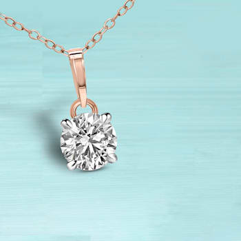 1.5 Ct 14K Rose Gold IGI Certified Lab Grown Round Shape 4 Prong Diamond
Necklace Friendly Diamonds