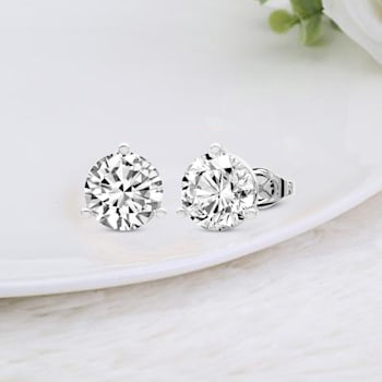 4 Ct 14K Gold IGI Certified Lab Grown Round Shape 3 Prong Diamond Stud
Earrings Friendly Diamonds