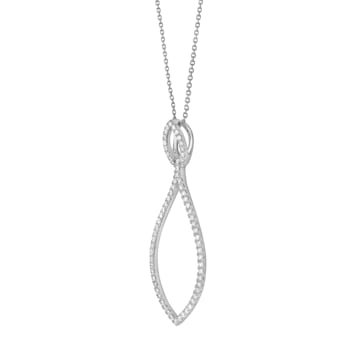 14KW 0.93ct Diamond Pendant With Chain