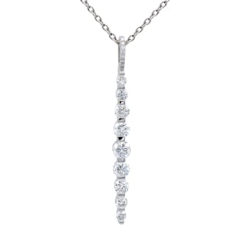 14KW 0.61ct Diamond Pendant With Chain
