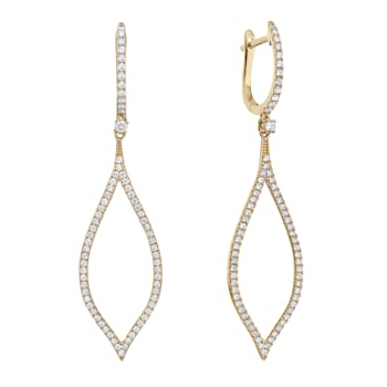 14K Yellow Gold 0.77ct Diamond Earrings