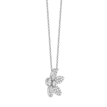 14KW 0.39ct Diamond Pendant With Chain