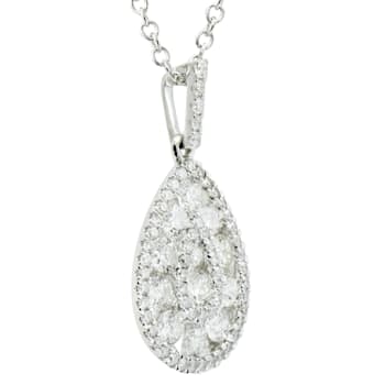 14KW 0.77ct Diamond Pendant With Chain