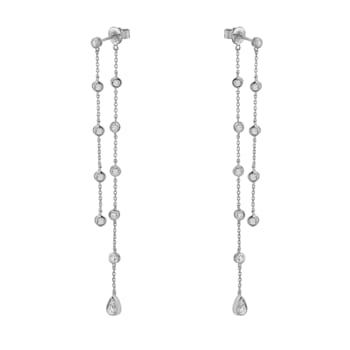 14K White Gold 0.86ct Diamond Earrings