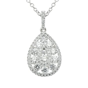 14KW 0.77ct Diamond Pendant With Chain