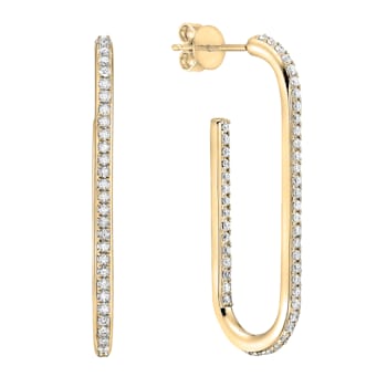 14K Yellow Gold 0.49ct Diamond Hoop Earrings
