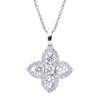14KW 0.48ct Diamond Pendant With Chain