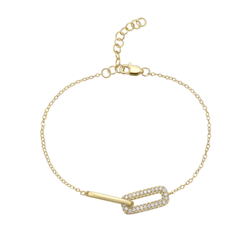 14K Yellow Gold 0.41ctw Diamond Paperclip Bracelet