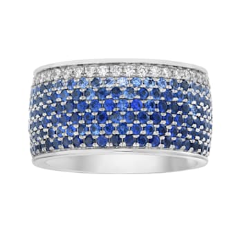 14K White Gold 4.79ct Sapphire and Diamond Ring