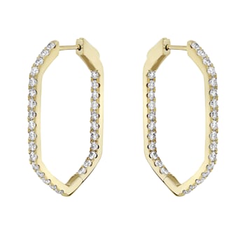 14K Yellow Gold 1.95ct Diamond Hoop Earrings