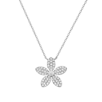 14KW 0.39ct Diamond Pendant With Chain