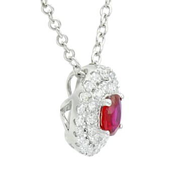 14KW 0.70 Ruby and Diamond Pendant With Chain
