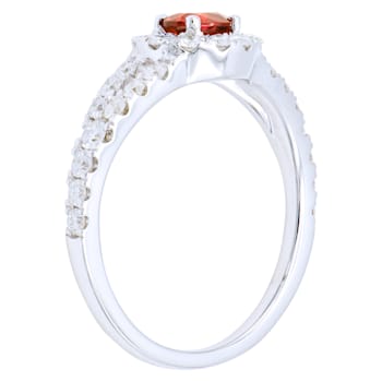 14K White Gold 0.93ct Ruby and Diamond Ring