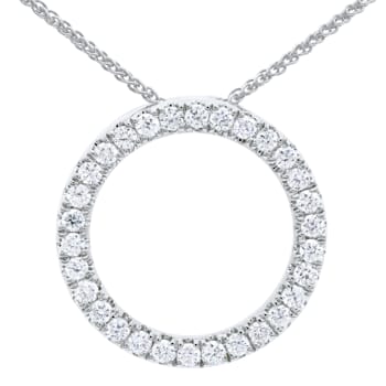 14KW 0.55ct Diamond Pendant With Chain