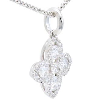 14KW 0.48ct Diamond Pendant With Chain