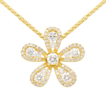 14KY 0.22ct Diamond Pendant With Chain